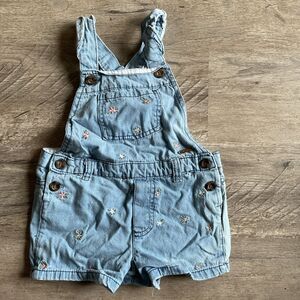 Tahari Girls Size 5 Denim Overall Shorts